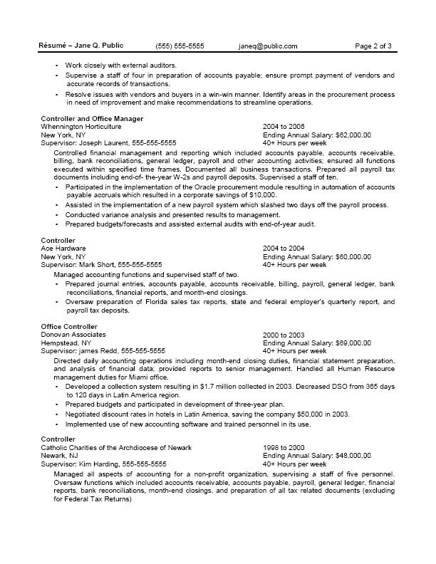 resumé format