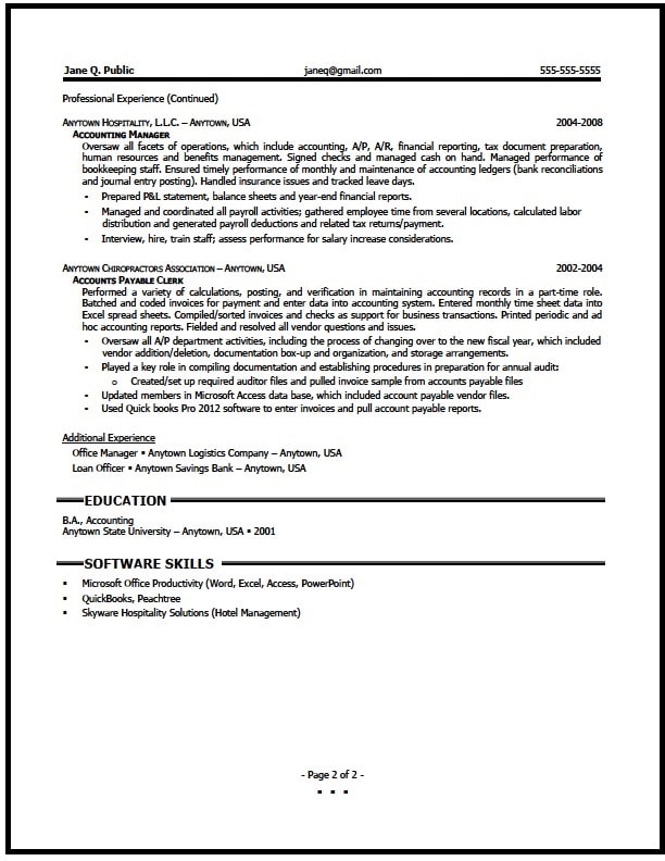 Accounting resume templates, samples  examples | resume 
