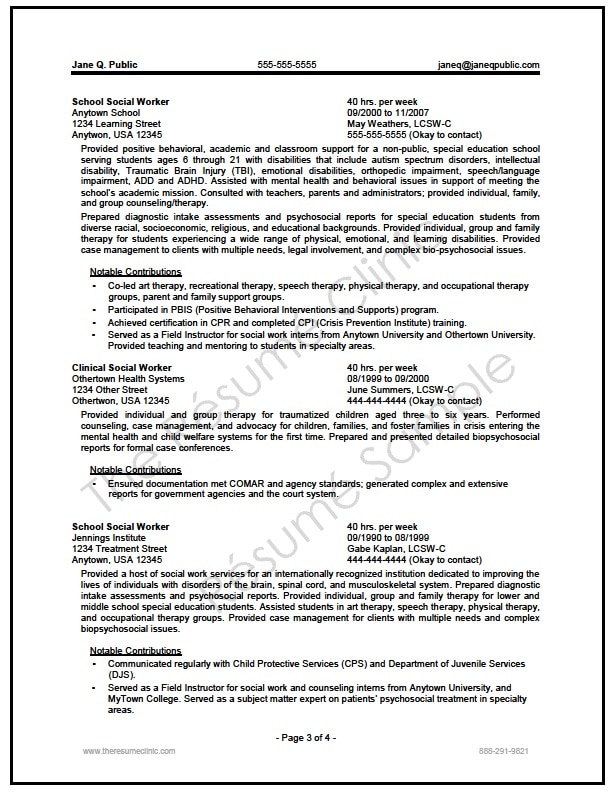 Bilingual social worker resume