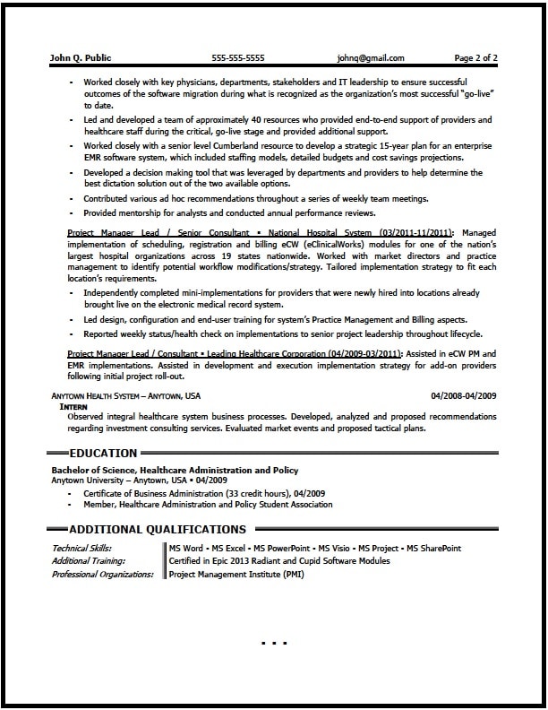 Consulting Resume Template from www.theresumeclinic.com